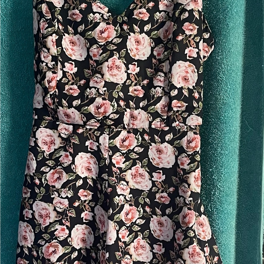 Floral Black and Pink Dress